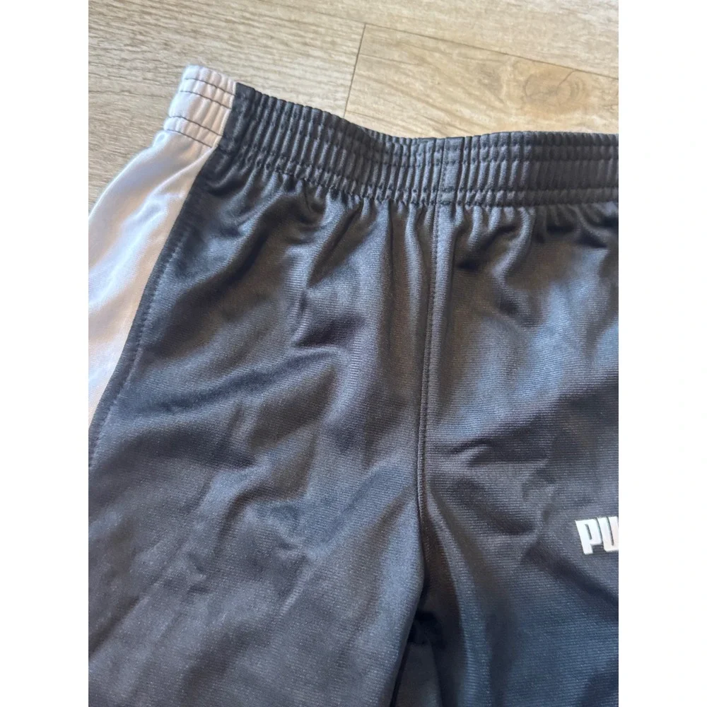 Puma Boys Black White Side Stripe Athletic Track Pants Joggers Size 4T